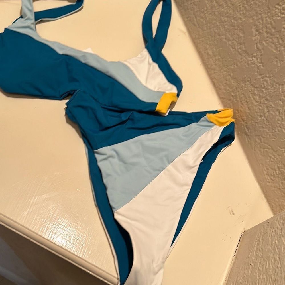 L Space set - Sunburst S Bikini Lizzie Top Luca, S Bottoms Swimsuit Blue NWT